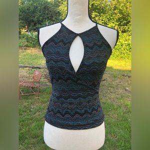 Vintage Y2K Metallic Threading Party Top